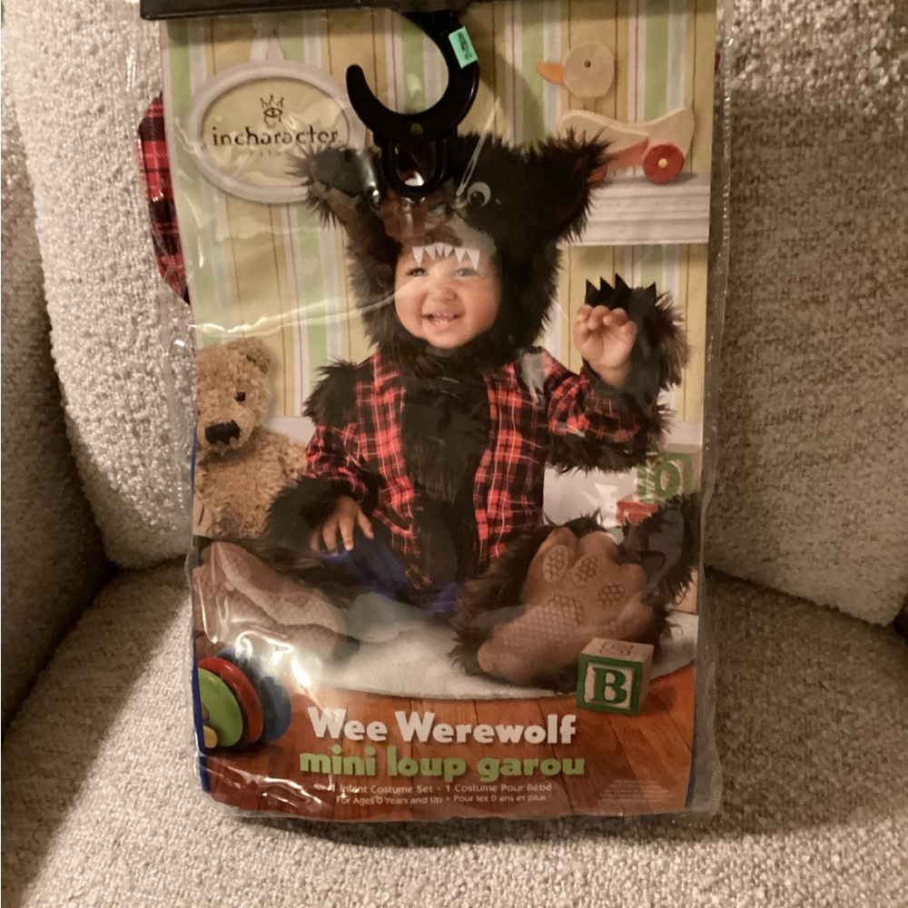 InCharacter Wee Werewolf Costume for Kids - Brown , Tan, Red